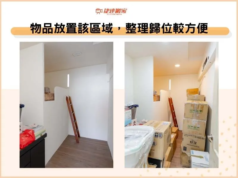 物品放置該區域，整理歸位較方便