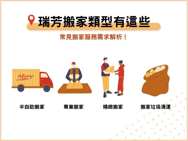 瑞芳地區搬家類型有哪些？常見搬家服務需求解析！