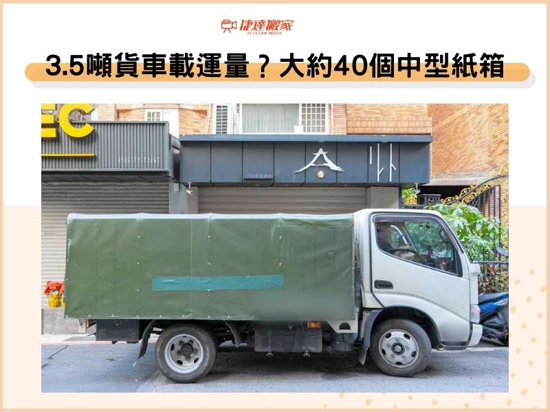 3.5噸貨車可以載運多少東西？大約40個中型紙箱