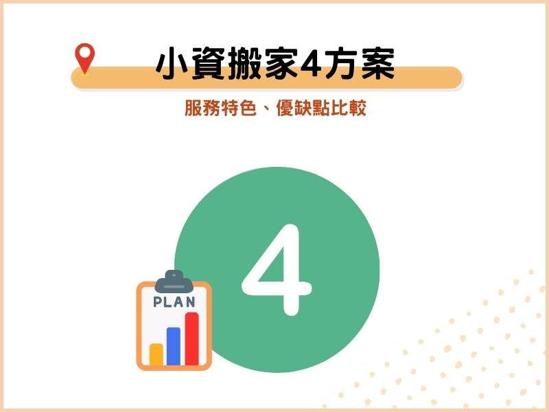 小資搬家有哪些方案？4種服務特色、優缺點比較